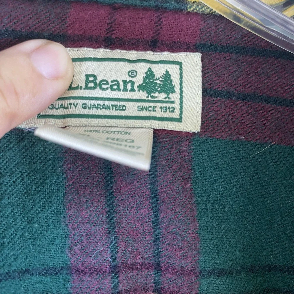 L.L.‎ Bean Flannel Shirt Men's Sz XL Bright Plaid Long Sleeve 100% Cotton - Picture 4 of 10